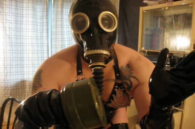 Fetish Trans - Fondling In Latex  Gas Mask